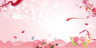 粉色小清新护士节海报背景素材